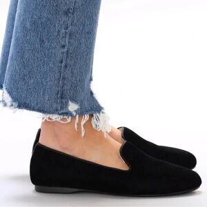 Birdies Black The Starling Velvet Loafers Sz 9 Round Toe Cushioned Comfortable